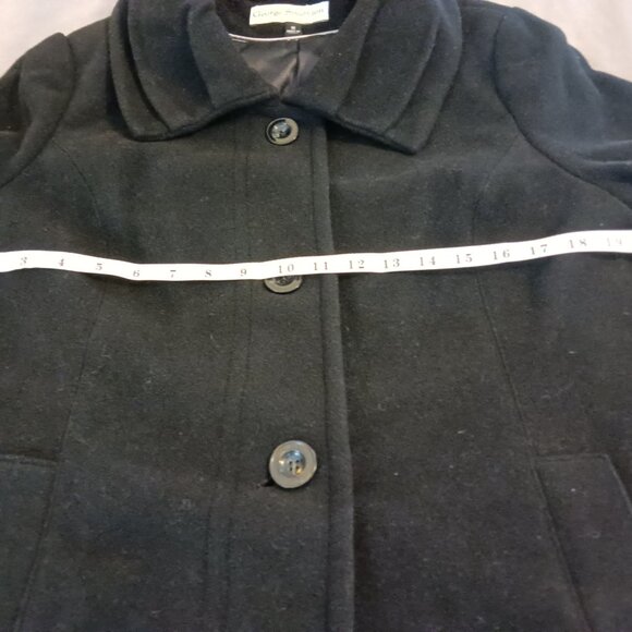 George Simonton Women's Wool Coat Black Retro Princess Coat Size 14 - Picture 8 of 10